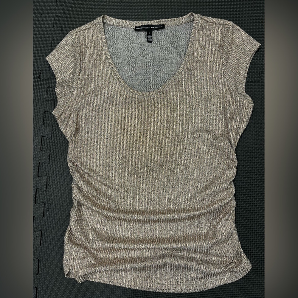 White House Black Market, NWOT, Small Tee. Cute with/jeans, skirts and short.
